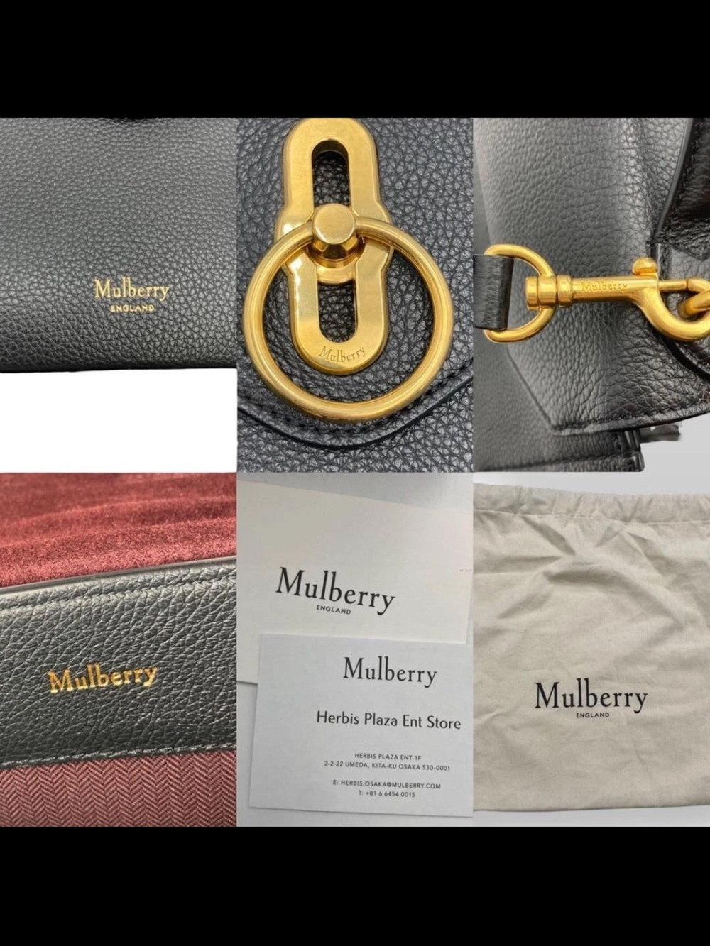Mulberry Black Pebbled Leather Satchel with Gold Hardware - Picture 10 of 11